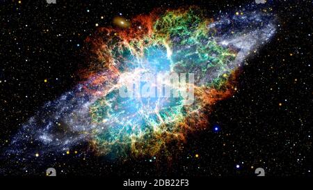 Der Krabbennebel ist ein Supernovaüberrest im Sternbild Stier. Elemente dieses Bildes, das von der NASA eingerichtet wurde Stockfoto