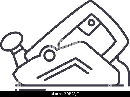 Power Tool Planer Symbol, lineare isolierte Illustration, dünne Linie Vektor, Web-Design-Zeichen, Kontur Konzept Symbol mit editierbaren Kontur auf weiß Stock Vektor