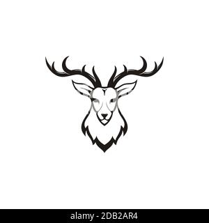 Hirsch Kopf Logo Design Illustration Vektor Stock Vektor