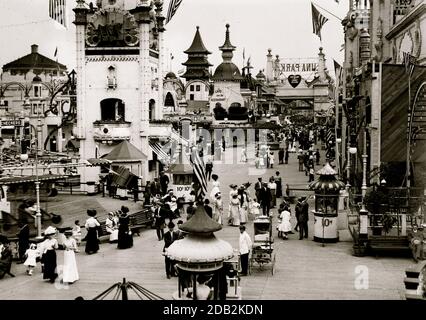 Coney Island, im Luna Park. Stockfoto