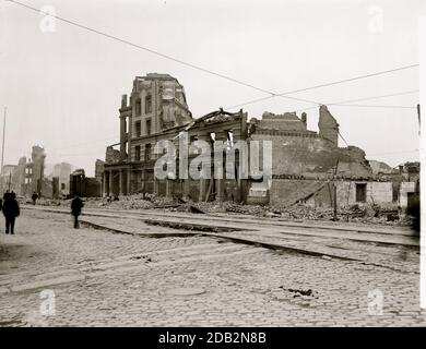 Fuß der Market Street, zeigt Erdbeben Umbruch, San Francisco, Cal.. Stockfoto