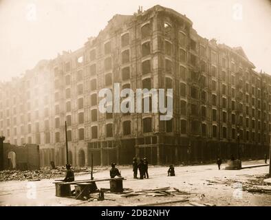 Ansicht des Gebäudes nach Erdbeben und Feuer, San Francisco, Kalifornien. Stockfoto