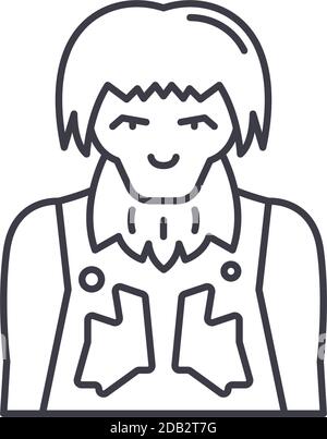 Caveman Symbol, lineare isolierte Illustration, dünne Linie Vektor, Web-Design-Zeichen, Kontur Konzept Symbol mit editierbaren Kontur auf weißem Hintergrund. Stock Vektor