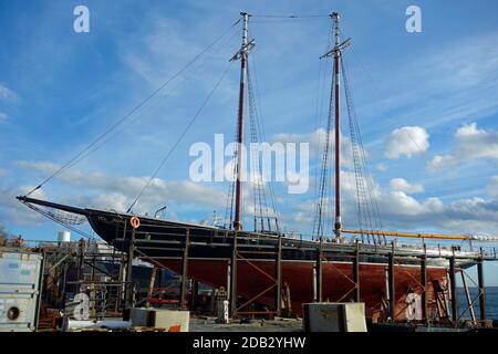 Segelschoner Bluenose II im Trockendock 2020 lunenburg Nova Scotia Kanada Stockfoto