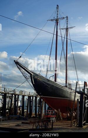 Segelschoner Bluenose II im Trockendock 2020 lunenburg Nova Scotia Kanada Stockfoto