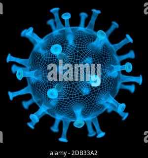 Konzeptioneller Veranschaulichungsvirus. Bild eines Virus, Erreger mit generischer Virusform. 3D-Abbildung. Stockfoto