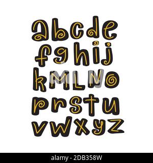 Lustige kindisch mit Tinte Alphabet gemacht. Vektorschriftart Stock Vektor