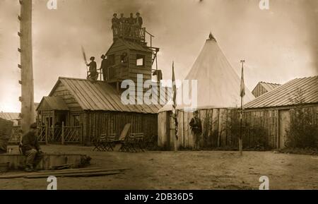 Prospect Hill, Virginia. Signalstation im Lager der 13. New York Cavalry. Stockfoto