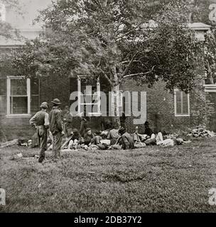 Fredericksburg, VA. Verwundet aus der Schlacht der Wildnis. Stockfoto