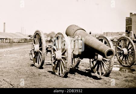 Richmond, VA. Eroberte Belagerungswaffen bei Rocketts;. Stockfoto