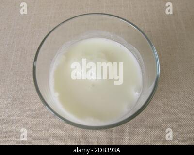 Ein Glas Ayran aus Joghurt, Eiswasser und Salz Stockfoto