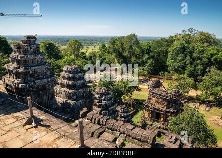 Ruine des Tempels von Phnom Bakheng in der Nähe von Siem Reap Stockfoto