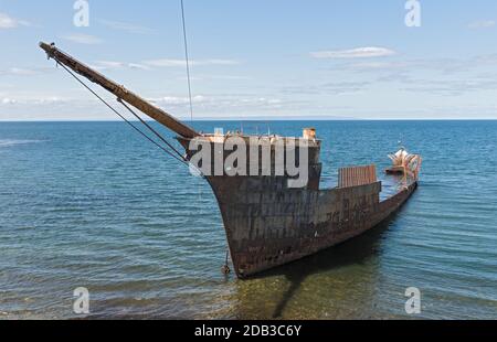 Wrack des Lord Lonsdale Schiffes in Punta Arenas, Patagonia, Chile Stockfoto