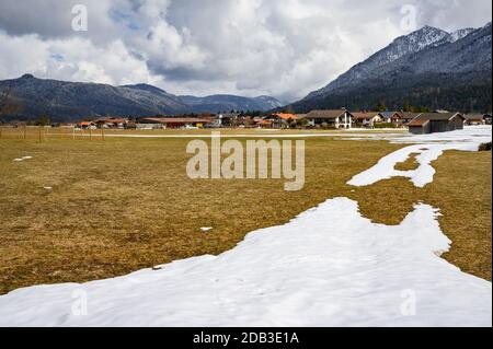 Tauwetter im Langlaufgebiet KrÃ¼n Stockfoto