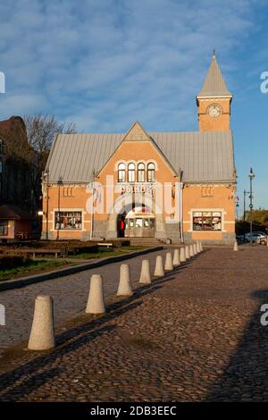 Alter Markt in Wyborg, Leningrad Oblast, Russland. Stockfoto