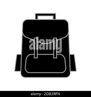Schultasche Symbol, Schule Rucksack Tasche, minimalistische Vektor Illustration Symbol Stock Vektor