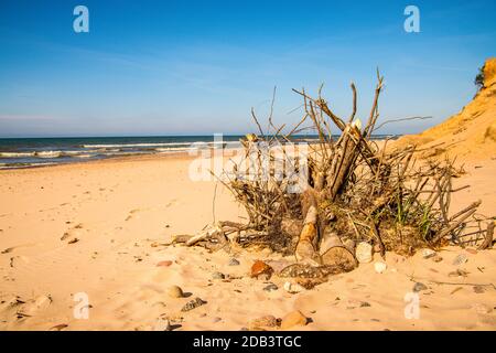 Einsam, unberührt Strand der Ostsee in Polen Stockfoto