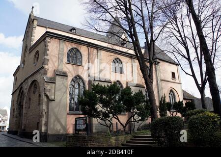 Romantische Kirche St. Maria in Lykirchen, Blick von südwesten, Köln, Nordrhein-Westfalen, Deutschland Stockfoto