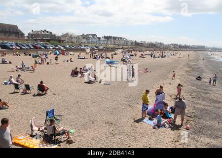 Prestwick Beach & Promenade , Ayrshire, Schottland, Großbritannien Stockfoto