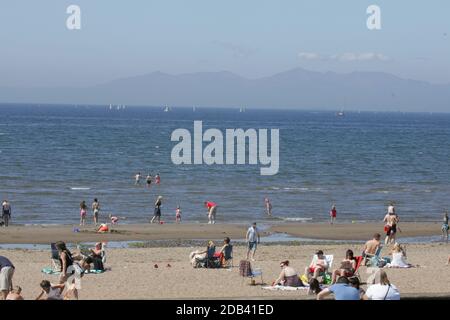 Prestwick Beach & Promenade , Ayrshire, Schottland, Großbritannien Stockfoto