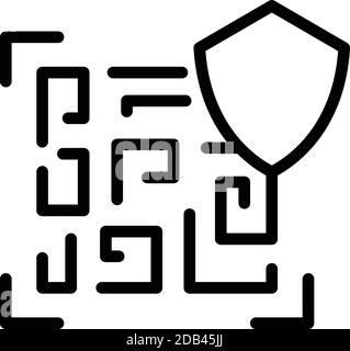 Sicheres Barcode-Symbol. Umriss sicheres Barcode-Vektor-Symbol für Web-Design isoliert auf weißem Hintergrund Stock Vektor