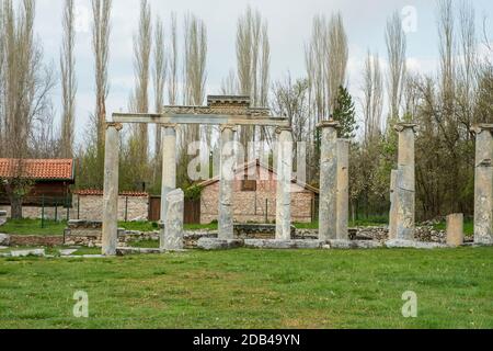 Aizonai antike Stadt. Kolonnadenstraße. Cavdarhisar, Kutahya, Türkei. Stockfoto