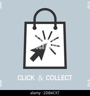 Kaufen Sie online und abholen im Geschäft, klicken und sammeln Konzept Vektor Illustration Stock Vektor