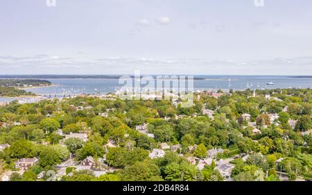 Luftaufnahme von Sag Harbor, NY Stockfoto