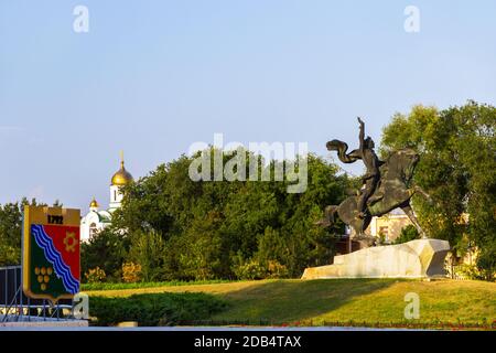 Denkmal für Alexander Suworow in Tiraspol, Transnistrien Republik Moldau. Stockfoto