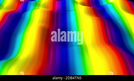 Computer-generierte Zusammenfassung Hintergrund. 3D-Rendering des Erscheinens der farbige gestreifte Flecken auf einer rotierenden wellige Oberfläche Stockfoto