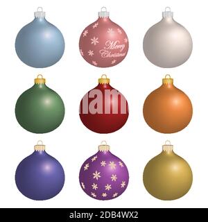 Isolierte realistische Weihnachtskugeln. Stock Vektor