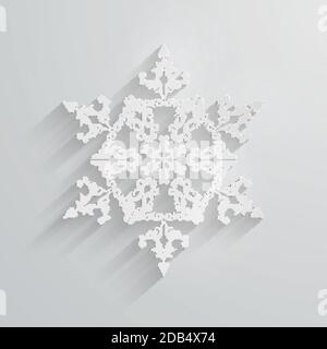 Weißes Papier Schneeflocke applique. Stock Vektor