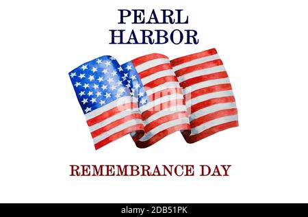 Pearl Harbor Remembrance Day. Grußbeschriftung. Nationalfeiertag Stockfoto