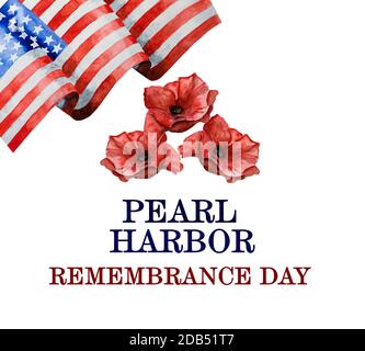 Pearl Harbor Remembrance Day. Grußbeschriftung. Nationalfeiertag Stockfoto
