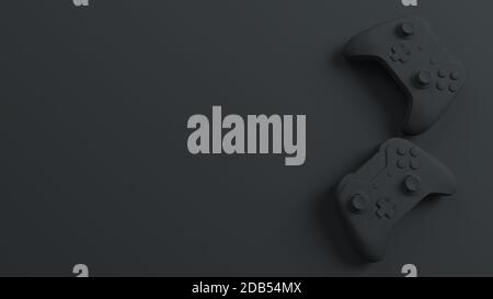 Spielwettbewerb: Einfacher grauer Farb-Joystick mit etwas Hintergrund-3D-Rendering Stockfoto