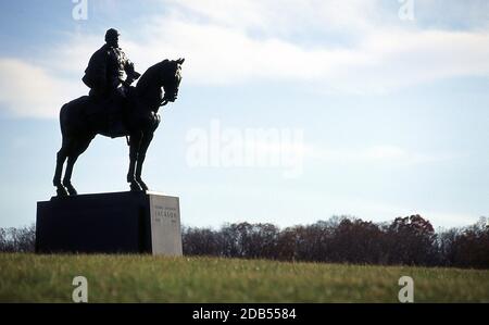 Statue von Thomas Jonathan Jackson auf dem Schlachtfeld von Manassas / Bull Run Virginia Stockfoto