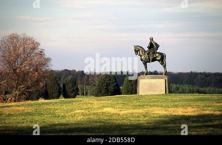 Statue von Thomas Jonathan Jackson auf dem Schlachtfeld von Manassas / Bull Run Virginia Stockfoto