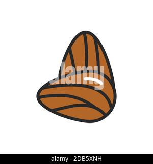 Symbol für die Mandelfarbe. Isoliertes Vektorelement. Skizzieren Piktogramm für Web-Seite, mobile App, Promo. Stock Vektor