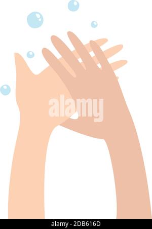 Pflege Hände waschen Symbol, Cartoon und flachen Stil Stock Vektor