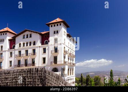 Skyline der Villa vom Tibidabo aus gesehen, Barcelona, Spanien Stockfoto