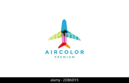 Flugzeug abstrakte Farbe Logo Symbol Vektor Illustration Design Stock Vektor