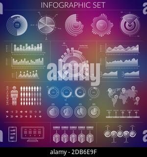 HUD-Infografiken-Benutzeroberflächensatz. UI-Elemente. Stock Vektor