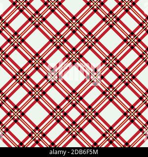 Menzies tartan red Kilt diagonal Stoff Textur nahtlose Muster. Vector Illustration. EPS 10. Stock Vektor