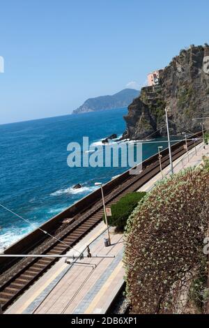 Bahnhof von Manarola, Cinque Terre Stockfoto