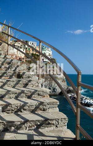 Manarola - eine der Städte der Cinque Terre in Italien Stockfoto
