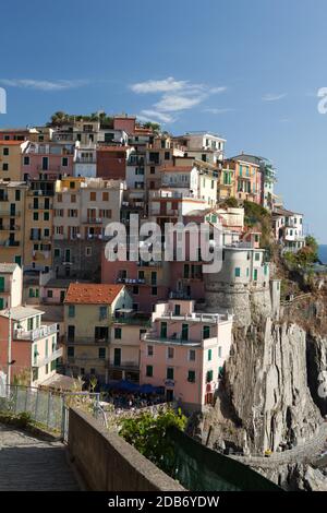 Manarola - eine der Städte der Cinque Terre in Italien Stockfoto