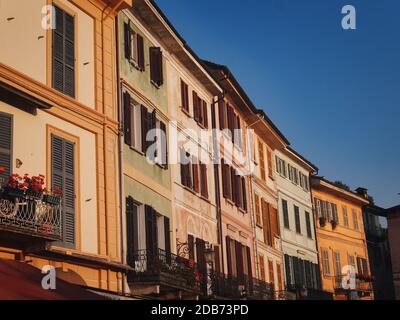 italienische Hausmauer, orta san giulio, See orta, Stadt Stockfoto