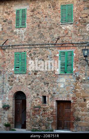 Monticchiello - Mittelalterliches Dorf in der Nähe von Pienza. Toskana. Italien Stockfoto