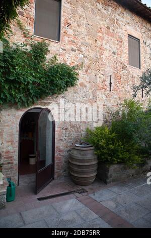 Monticchiello - Mittelalterliches Dorf in der Nähe von Pienza. Toskana. Italien Stockfoto