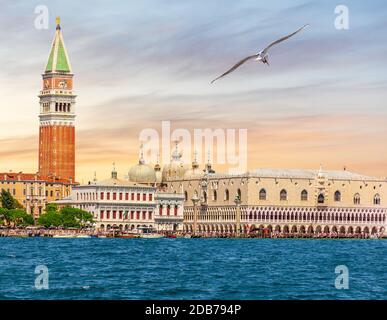 Venedig berühmte Orte, Blick vom Kanal, Italien. Stockfoto